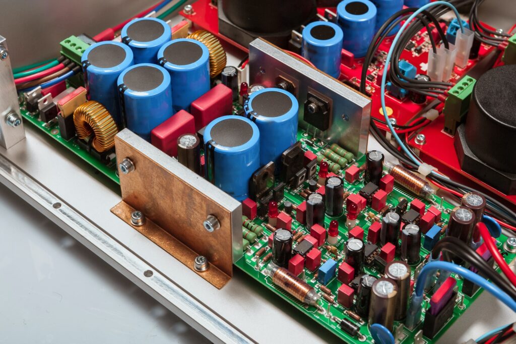 Closeup view of electronic circuit board